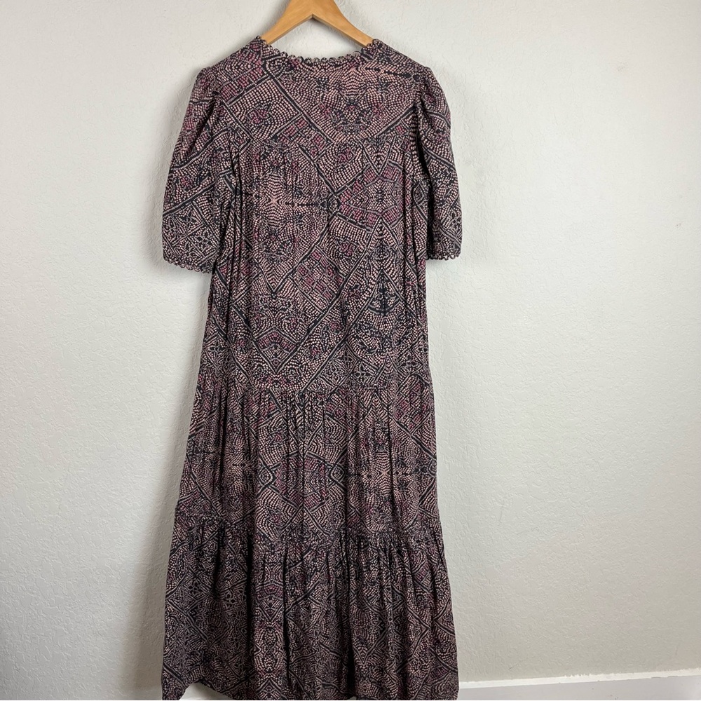 Apiece Apart Alta Maxi Dress Print Cotton Scalloped - Picture 6 of 11